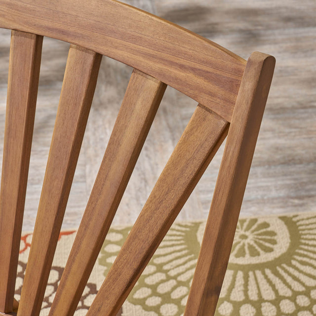 Outdoor Acacia Wood Rocking Chair With Retractable Footrest - Omega Lifestyles