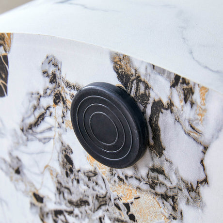 12-Inch White Patterned Cylindrical MDF Coffee Table - Omega Lifestyles