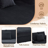Oversized Corduroy Recliner Sofa With USB Charging - Omega Lifestyles