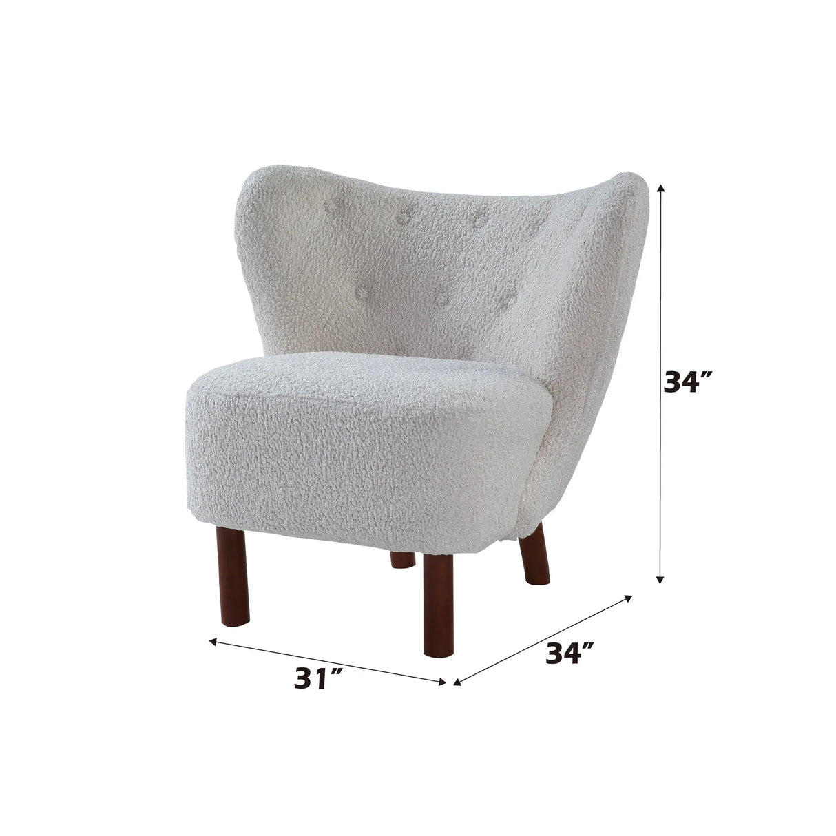 White Teddy Sherpa Wingback Accent Chair - Omega Lifestyles