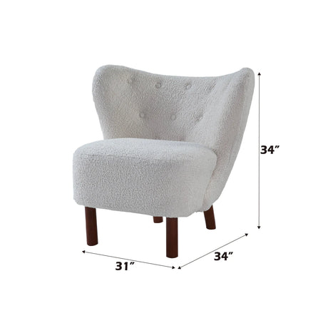 White Teddy Sherpa Wingback Accent Chair - Omega Lifestyles