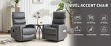 Heat Massage Faux Leather Swivel Rocking Recliner Chair - Omega Lifestyles