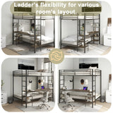 Full Over Twin Metal Bunk Bed With Desk Charging Station - Omega Lifestyles