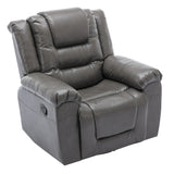 Grey Manual PU Upholstered Home Theater Recliner Chair Set - Omega Lifestyles