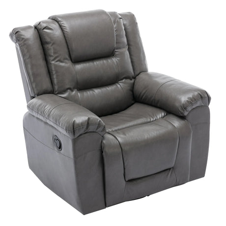 Grey Manual PU Upholstered Home Theater Recliner Chair Set - Omega Lifestyles
