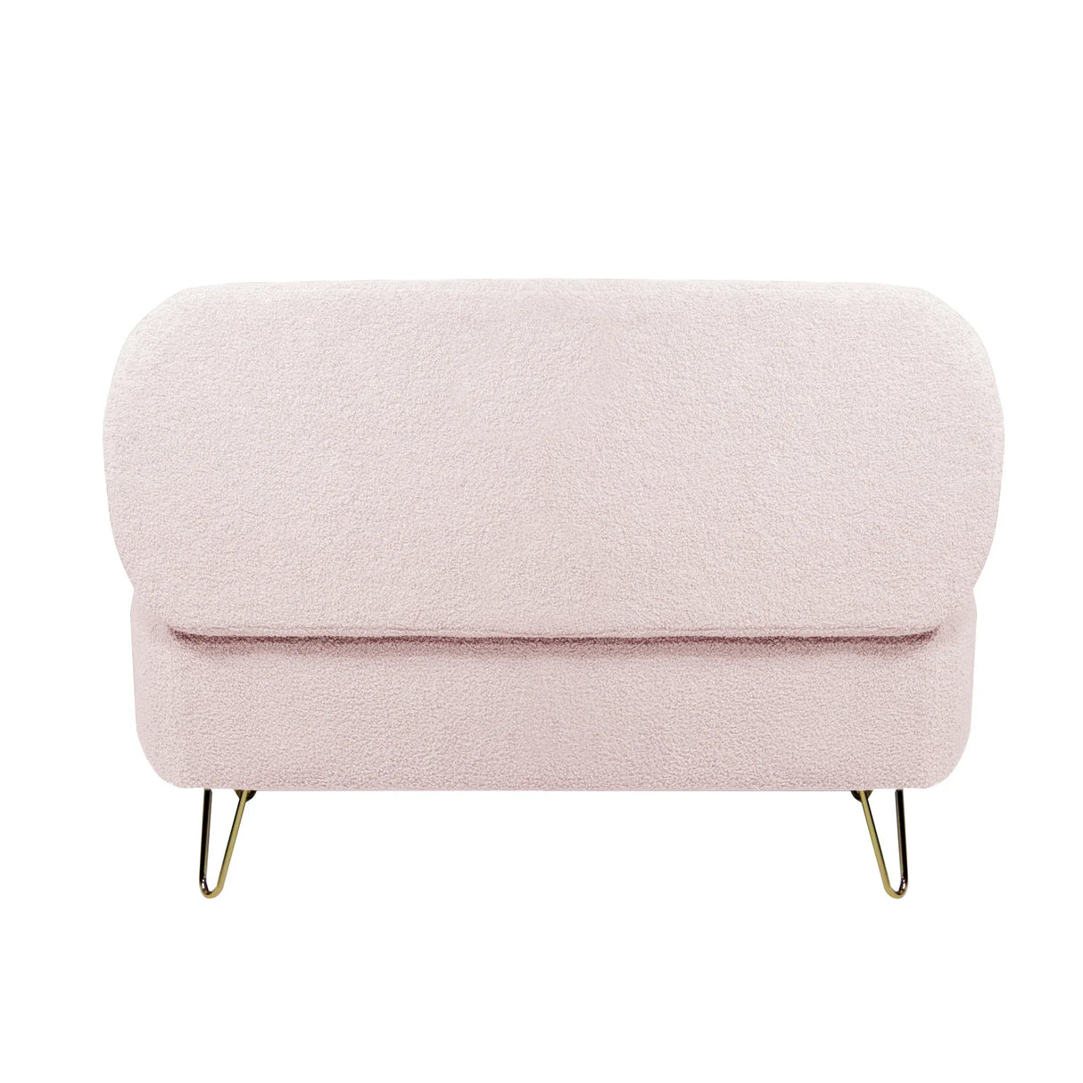 Pink Faux Fur Upholstered Storage Bench With Gold Legs - Omega Lifestyles