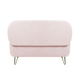 Pink Faux Fur Upholstered Storage Bench With Gold Legs - Omega Lifestyles