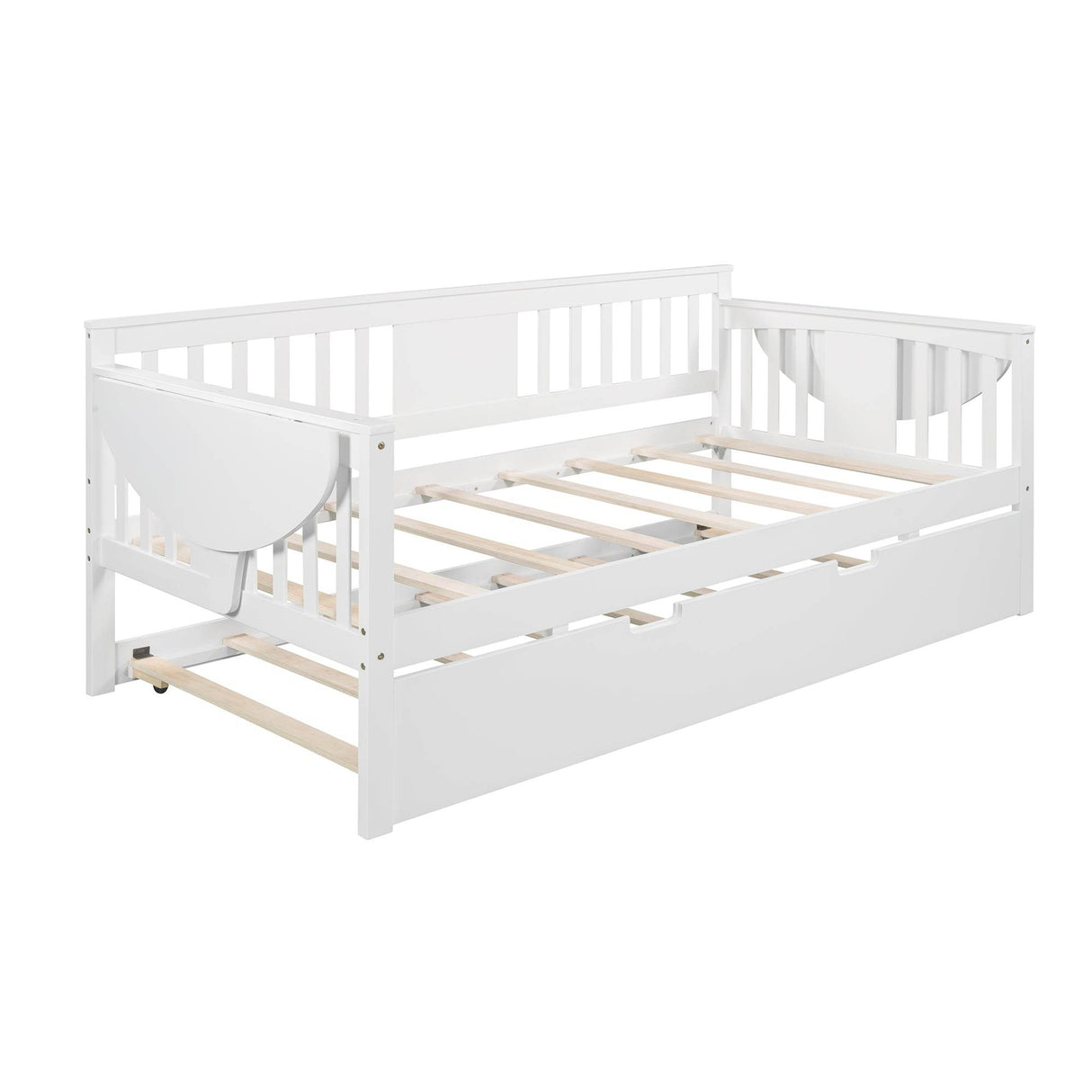 Twin Solid Wood Daybed With Trundle and Side Tables - Omega Lifestyles