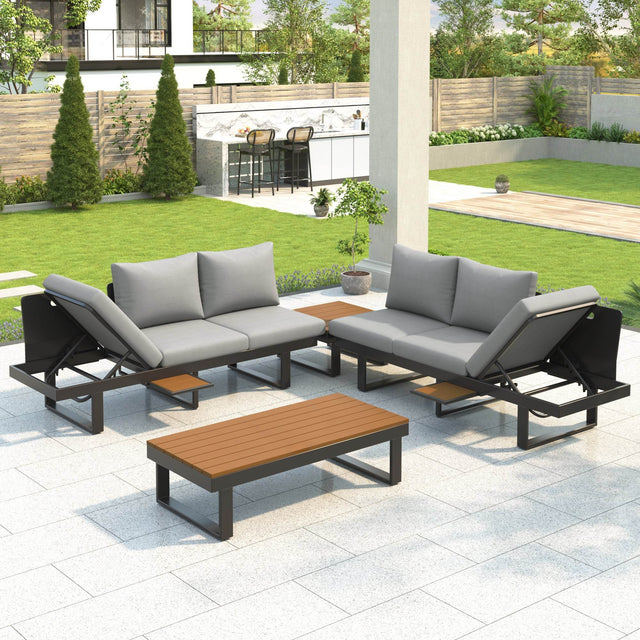 Adjustable Reclining Outdoor Sectional Patio Furniture Set - Omega Lifestyles
