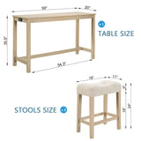 4-Piece Light Oak Bar Table Set With Power Outlet - Omega Lifestyles