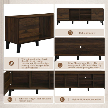 Mid Century Retro Particle Board TV Stand Console - Omega Lifestyles