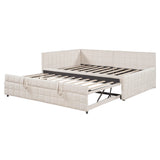 Full Upholstered L-Shaped Daybed With Twin Trundle and USB Ports - Omega Lifestyles
