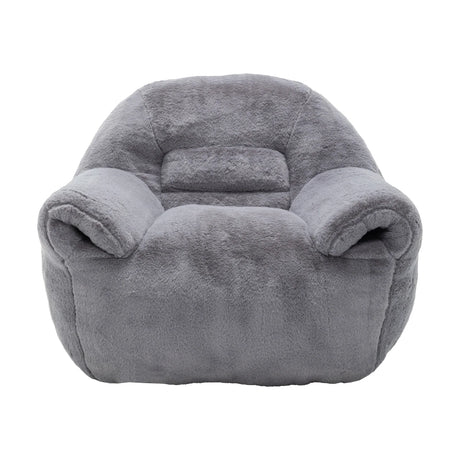 Comfy Faux Fur Bean Bag Chair With Back Support - Omega Lifestyles