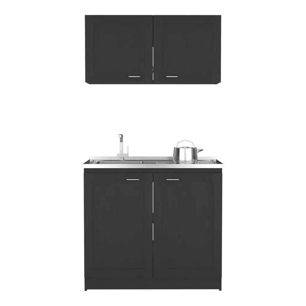 Black Particle Board Garage Cabinet Set - Omega Lifestyles