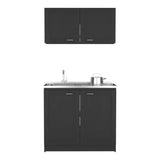 Black Particle Board Garage Cabinet Set - Omega Lifestyles
