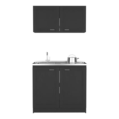 Black Particle Board Garage Cabinet Set - Omega Lifestyles