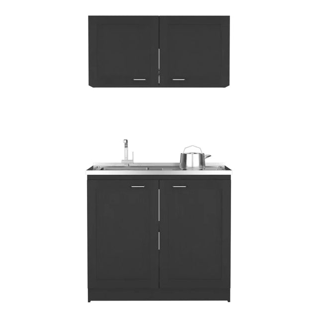 Black Particle Board Garage Cabinet Set - Omega Lifestyles