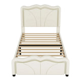 Twin Upholstered Platform Bed With Adjustable Headboard And LED Lights - Omega Lifestyles