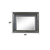 LED Gray Framed Wall Mirror With Beveled Edge Lighting - Omega Lifestyles