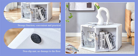 Hexagonal MDF Modern Stand-Up Coffee Table - Sleep Galleria