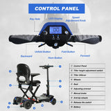 Foldable Lightweight 4-Wheel Electric Mobility Scooter - Omega Lifestyles