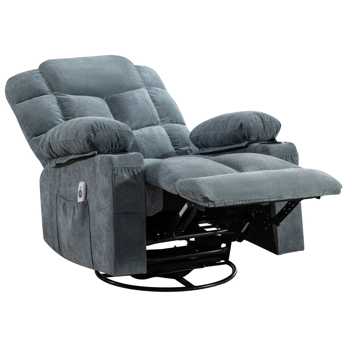 Oversized Soft Linen Massage Recliner Chair With Heating - Omega Lifestyles