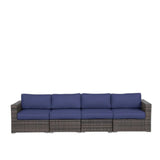 4-Piece Weather-Resistant Outdoor Wicker Patio Sofa Set
