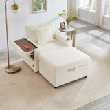 Corduroy Multifunctional Storage Ottoman Sofa With Table - Omega Lifestyles