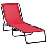 Outdoor Folding Chaise Lounge Chair With Adjustable Recline