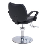 Adjustable Height Black PU Leather Barber Chair - Omega Lifestyles