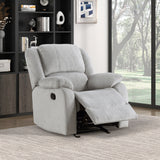 Gray Chenille Glider Recliner Chair With Pillowtop Arms