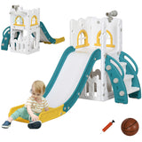 5-in-1 Toddler Slide Playset With Basketball Hoop Climber