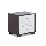 Contemporary White And Black MDF Accent Nightstand - Omega Lifestyles