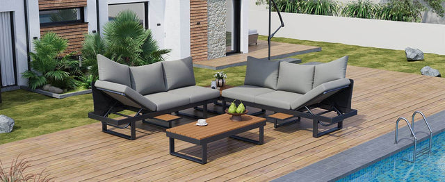 Adjustable Reclining Outdoor Sectional Patio Furniture Set - Omega Lifestyles