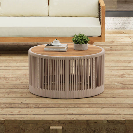 Rustic Acacia Wood Coffee Table And Side Table Set - Sleep Galleria