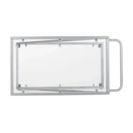 Modern Z-Shaped Silver Glass And Metal Bar Cart - Omega Lifestyles