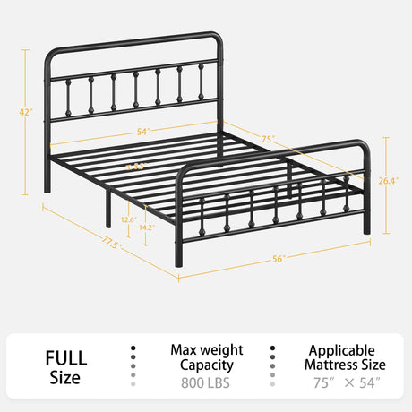 Full Size Metal Bed Frame With Headboard And Storage - Omega Lifestyles