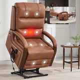 Power Orange Faux Leather Medium-Firm Lift Recliner Chair - Omega Lifestyles