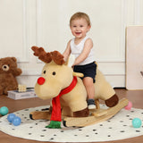 Soft Plush Fabric Kids Ride-On Rocking Horse Toy - Omega Lifestyles