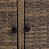 Outdoor Wicker Bar Cart With Glass Top And Wheels - Omega Lifestyles