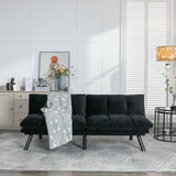 Black Upholstered Convertible Twin Sofa Bed With Foam Cushion - Omega Lifestyles