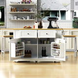 48-Inch Classic Kitchen Island With 2 Bar Stools and Power Outlet - Omega Lifestyles