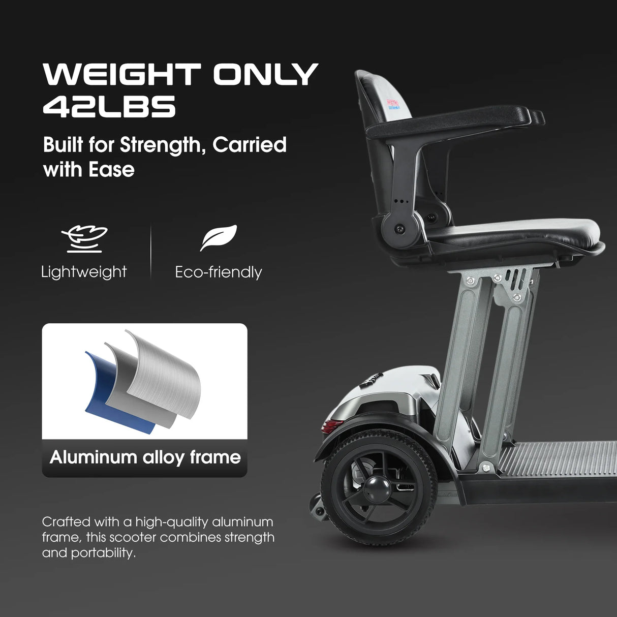 Foldable Lightweight Electric Travel Scooter With LED Lights - Omega Lifestyles
