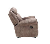 Chocolate Velvet Recliner Sofa With USB Port And Drop Down Table - Omega Lifestyles