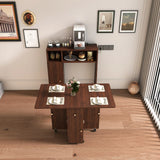 Multifunctional Folding Dining Table With Wall-Mounted Sideboard Storage - Omega Lifestyles
