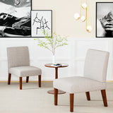 Fabric Accent Chair Set Of 2 With Round Wood Table - Omega Lifestyles