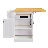 53-Inch Mobile Kitchen Island Set With Storage Drawers - Omega Lifestyles