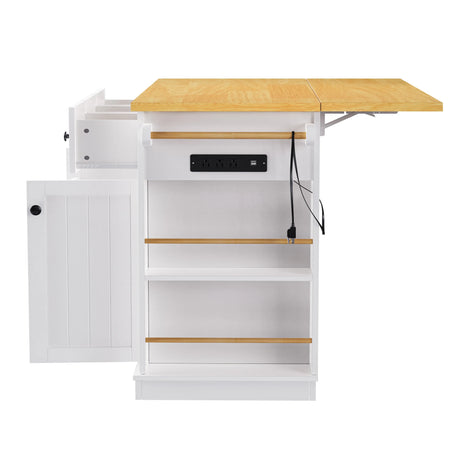 53-Inch Mobile Kitchen Island Set With Storage Drawers - Omega Lifestyles