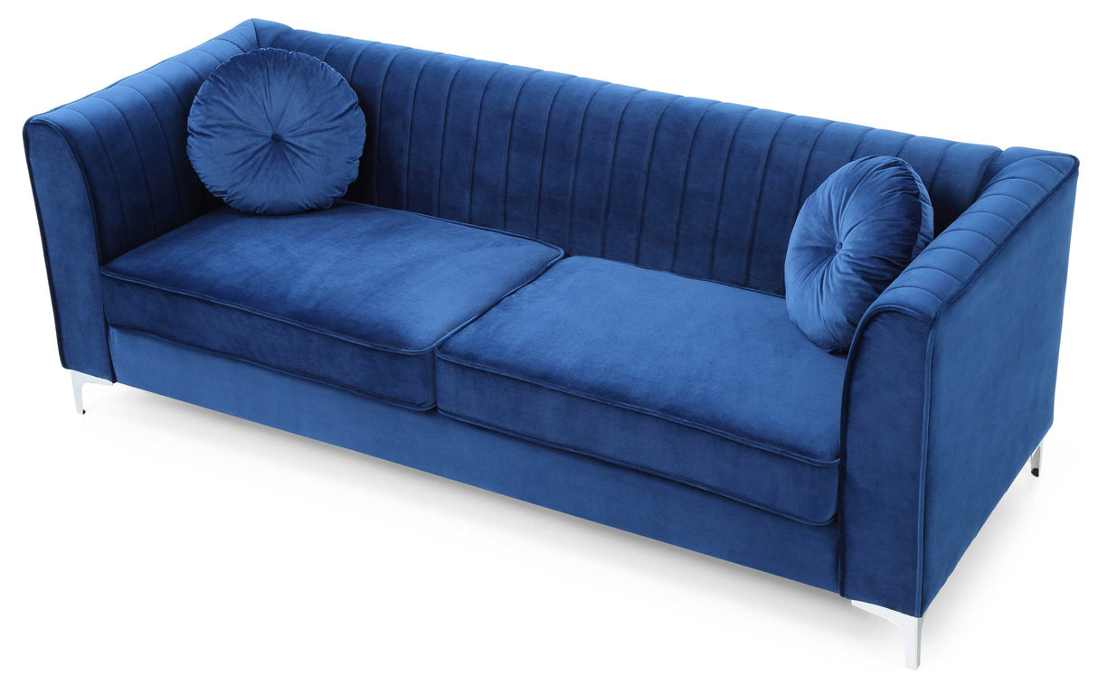 Velvet Foam Filled Glam 2-Seat Sofa - Omega Lifestyles