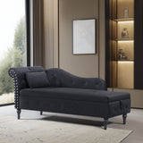 Velvet Upholstered Multifunctional Storage Chaise Lounge - Omega Lifestyles